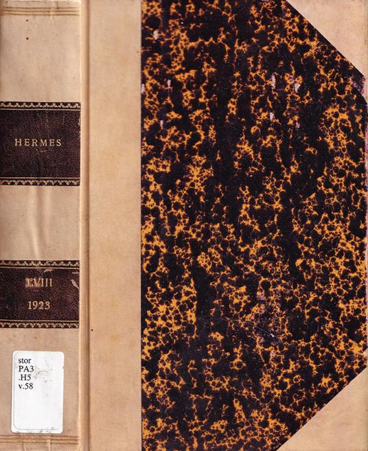 Hermes, numero LVIII, 1923 - copertina