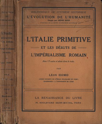 L' Italie primitive et les débuts de l' impérialisme romain - copertina