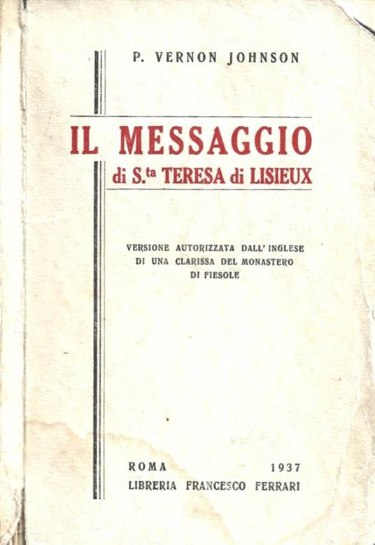 Il messaggio di S.ta Teresa di Lisieux - copertina