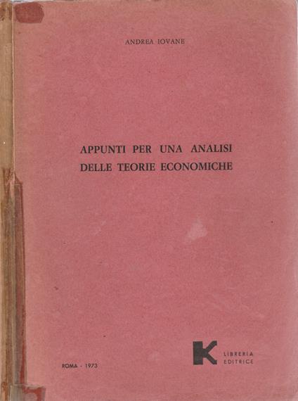 Appunti per una analisi delle teorie economiche - copertina