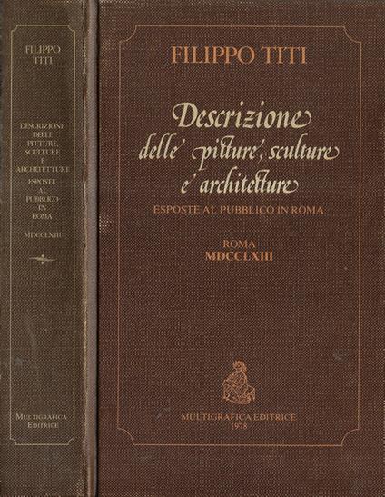 Descrizione delle pitture sculture e architetture - copertina