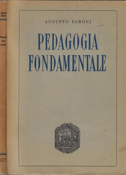 Pedagogia fondamentale - Augusto Baroni - copertina
