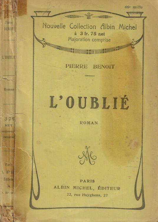 L' oublié - Pierre Benoit - copertina