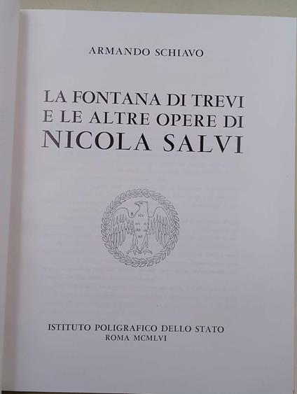 Fontana Di Trevi E Le Altre Opere Di Nicola Salvi - Armando Schiavo - copertina