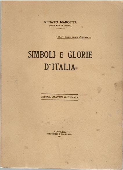 Simboli e Glorie d'Italia - Renato Motta - copertina