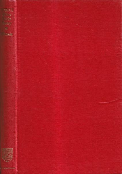 Horace and His Lyric Poetry - copertina