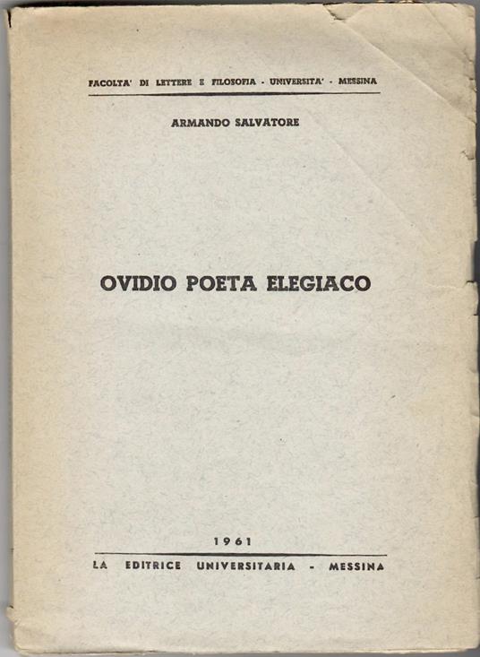 Ovidio Poeta Elegiaco (testi e studi) - Armando Salvatore - copertina