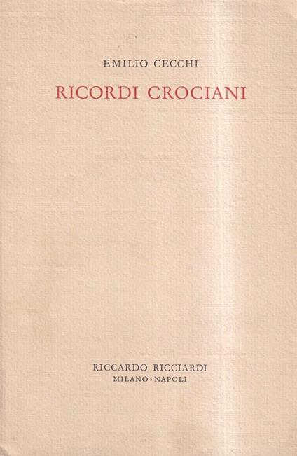 Ricordi Crociani - Emilio Cecchi - copertina