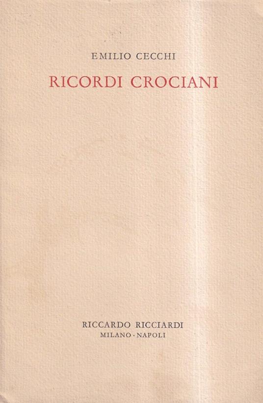 Ricordi Crociani - Emilio Cecchi - copertina