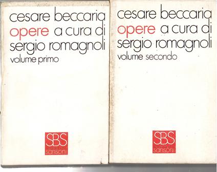 Opere - Vol. 1° e 2° - Cesare Beccaria - copertina