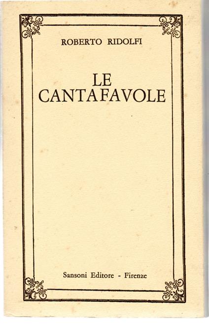 Le Cantafavole - Roberto Ridolfi - copertina
