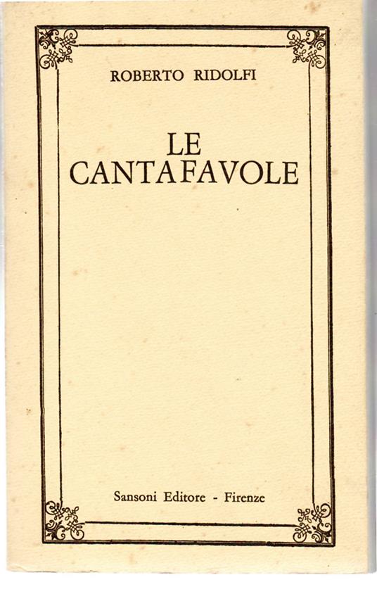 Le Cantafavole - Roberto Ridolfi - copertina
