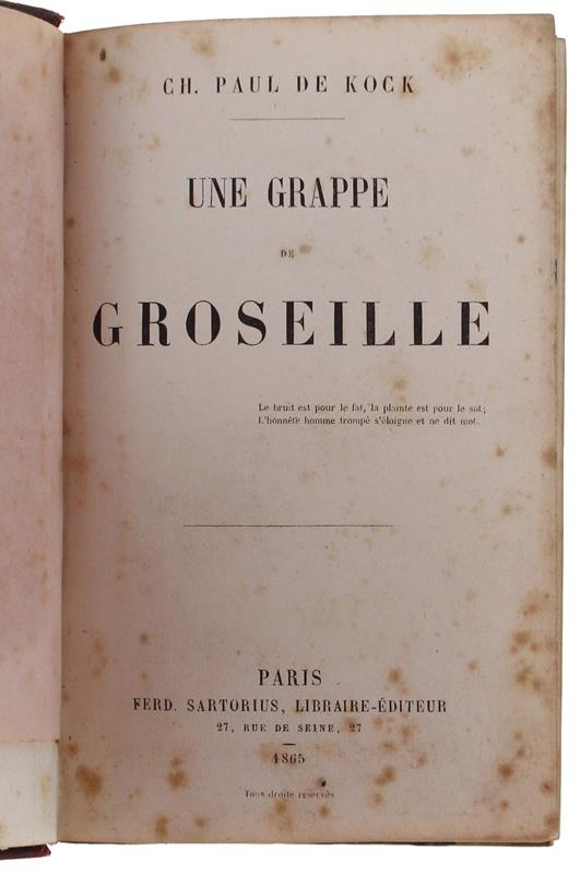 UNE GRAPPE DE GROSEILLE - copertina