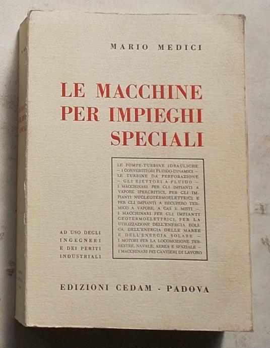 Le macchine per impieghi speciali - Mario Medici - copertina