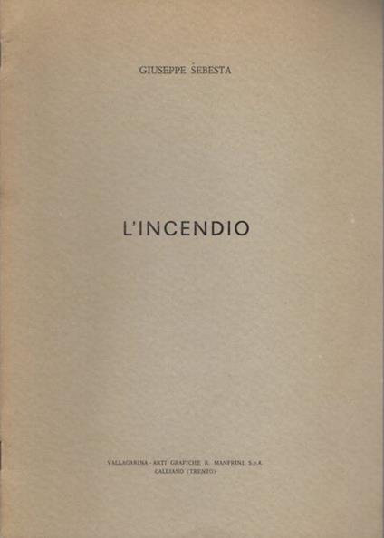 L' incendio - Giuseppe Sebesta - copertina