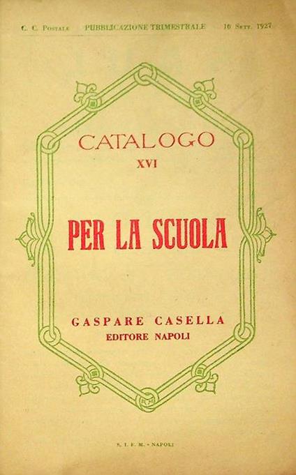 Catalogo XVI per la scuola - copertina