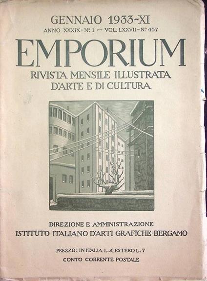 Emporium: rivista mensile illustrata d'arte e di cultura: A. XXXIX - N. 1 (gennaio 1933) - copertina