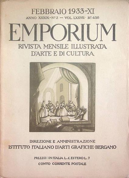 Emporium: rivista mensile illustrata d'arte e di cultura: A. XXXIX - N. 2 (febbraio 1933) - copertina