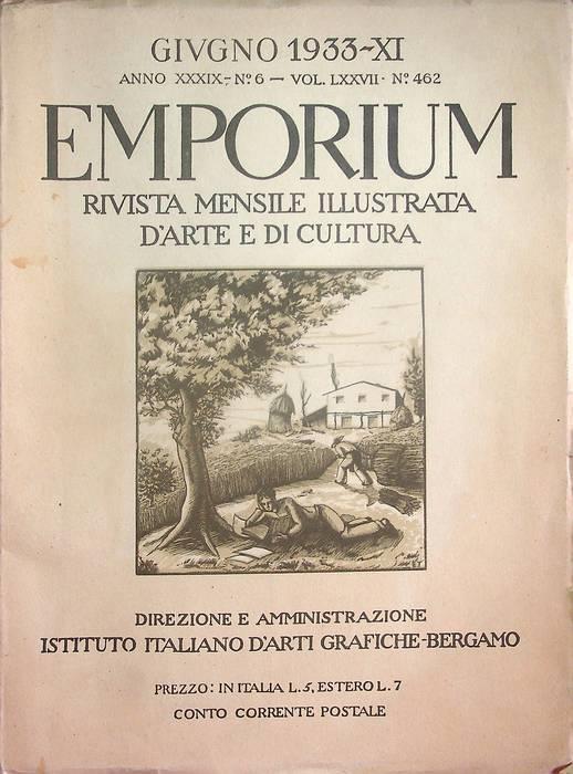 Emporium: rivista mensile illustrata d'arte e di cultura: A. XXXIX - N. 6 (giugno 1933) - copertina