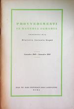 Provvedimenti in materia agraria promossi dal ministro Antonio Segni: settembre 1946, settembre 1948