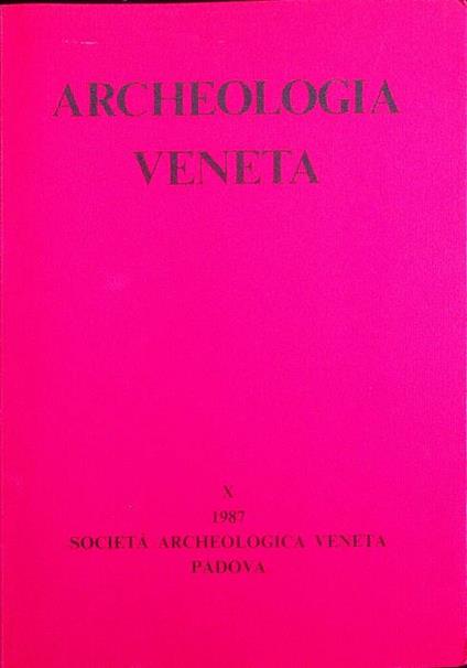 Archeologia veneta: X (1987) - copertina