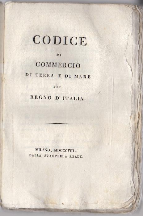 Codice di commercio di terra e di mare pel Regno d'Italia - copertina