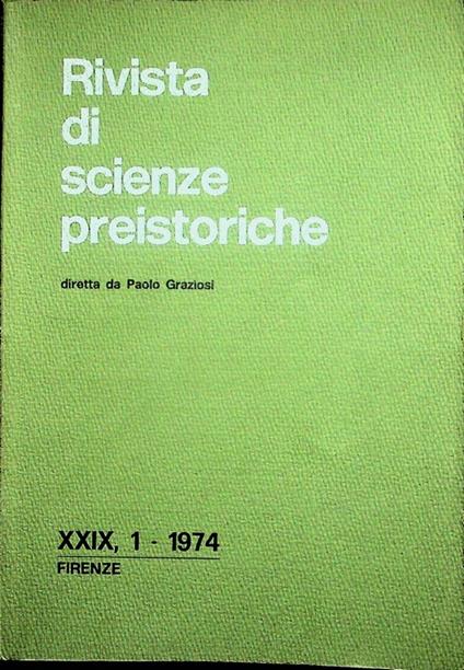 Rivista di scienze preistoriche: A. XXIX,1 (1974) - copertina