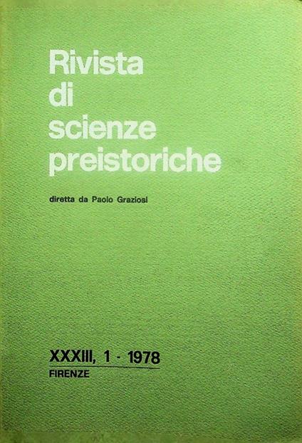 Rivista di scienze preistoriche: A. XXXIII,1 (1978) - copertina