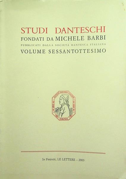 Studi danteschi: volume 68 - copertina
