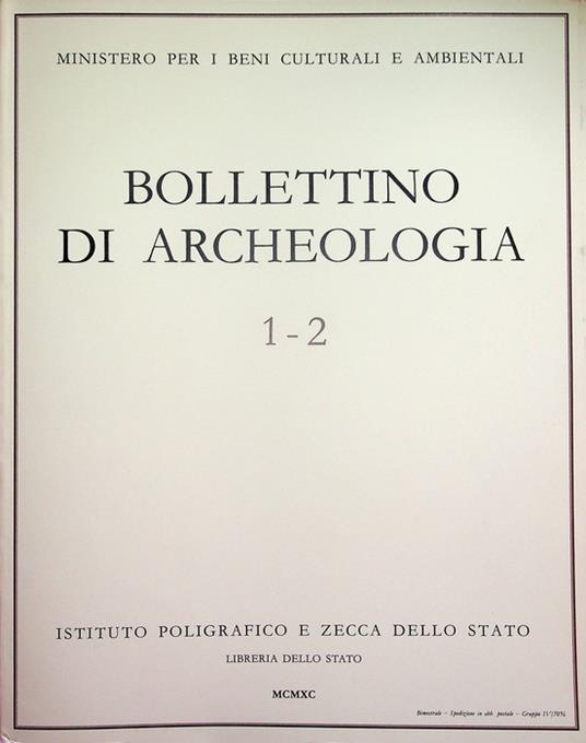 Bollettino di archeologia: 1-2 (1990) - copertina