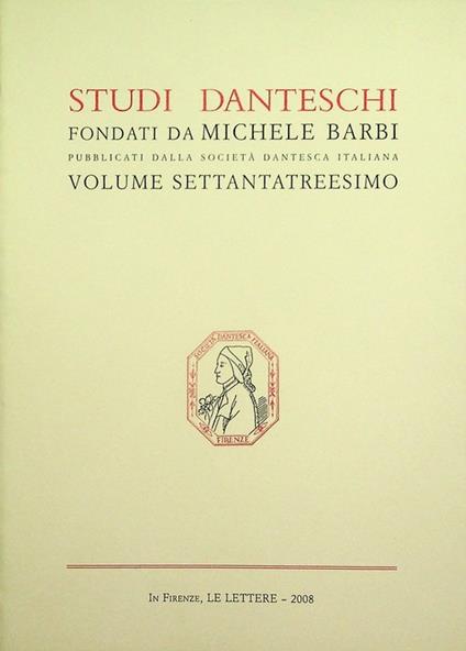 Studi danteschi: volume 73 - copertina