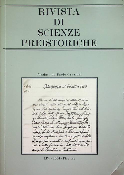 Rivista di scienze preistoriche: A. LIV (2004) - copertina
