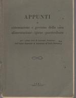 Appunti di sistemazione e governo della casa, alimentazione, igiene, puericoltura