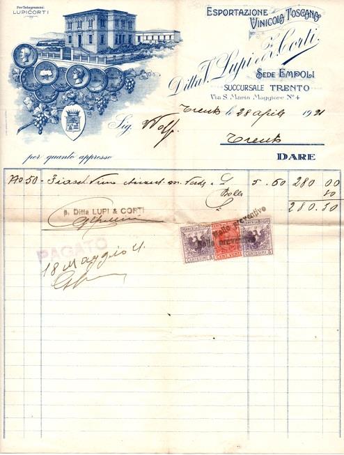 Ditta V. Lupi e Z. Corti: Empoli, Trento - copertina