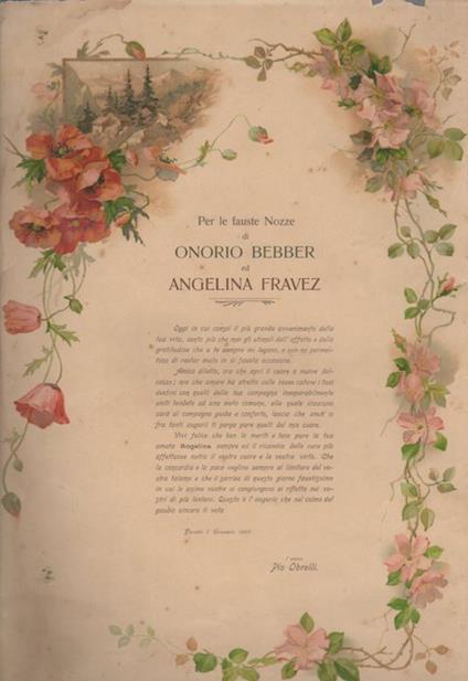 Per le fauste nozze di Onorio Bebber ed Angelina Fravez - Pio Ortelli - copertina