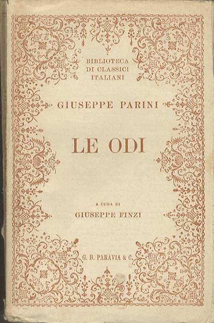 Le odi - Giuseppe Parini - copertina