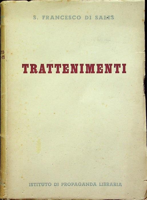 Trattenimenti - (san) Francesco di Sales - copertina