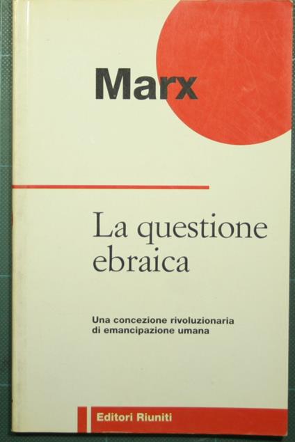 questione ebraica - Karl Marx - copertina
