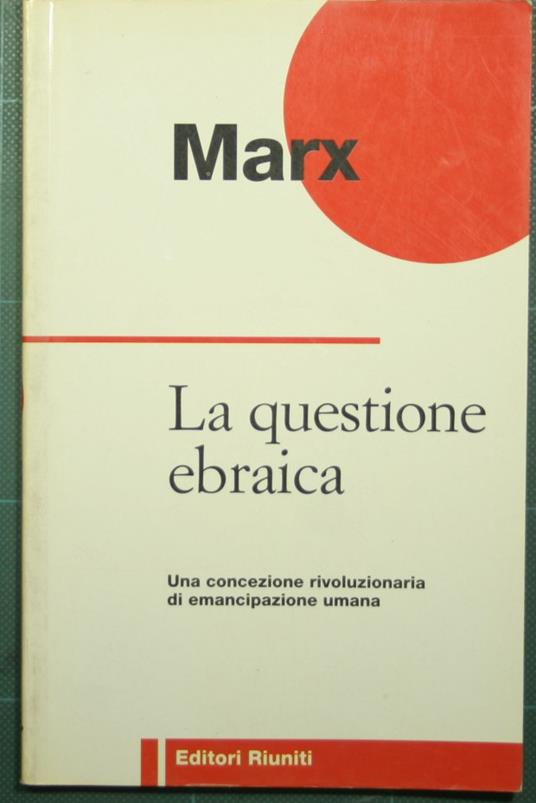 questione ebraica - Karl Marx - copertina