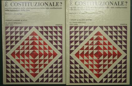 È costituzionale? Le leggi speciali (1865-1956) - (1957-1975) - copertina