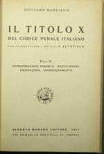 Il titolo X del codice penale italiano - Parte II