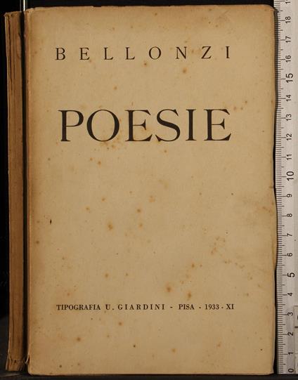 Poesie - Fortunato Bellonzi - copertina