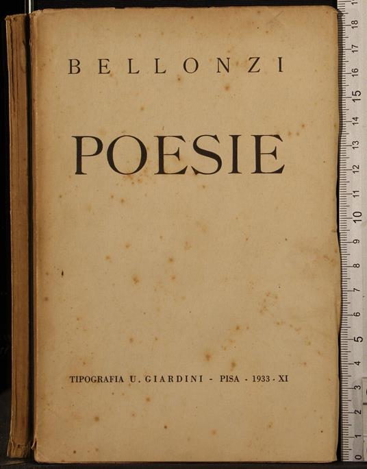 Poesie - Fortunato Bellonzi - copertina