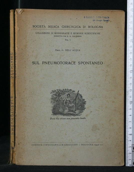 Sul Pneumotorace Spontaneo - G. Alberto Dell'Acqua - copertina