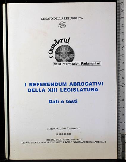 Il referendum abrogativi della XIII legislatura - Dario Fo - copertina