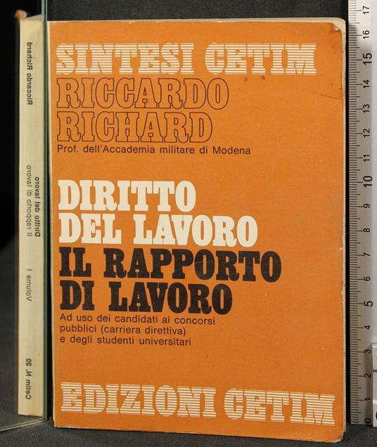 Diritto Del Lavoro. Il Rapporto di Lavoro - Richard Wagner - copertina