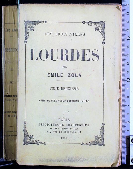 Lourdes. Vol 2 - Émile Zola - copertina