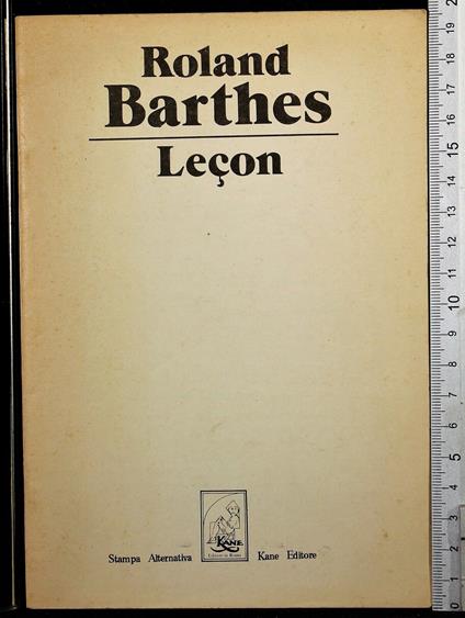 Lecon - Roland Barthes - copertina