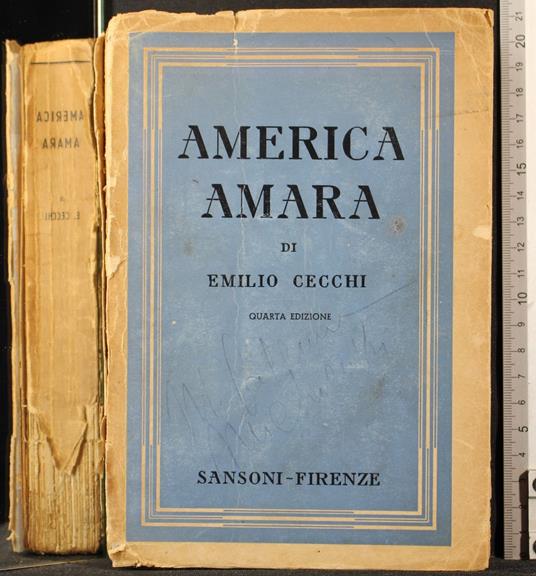 America amara - Emilio Cecchi - copertina