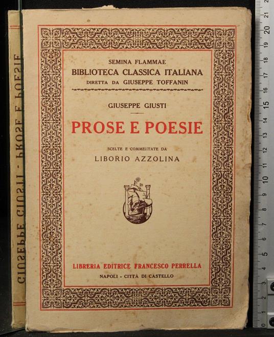 Prose e poesie - Giuseppe Giusti - copertina